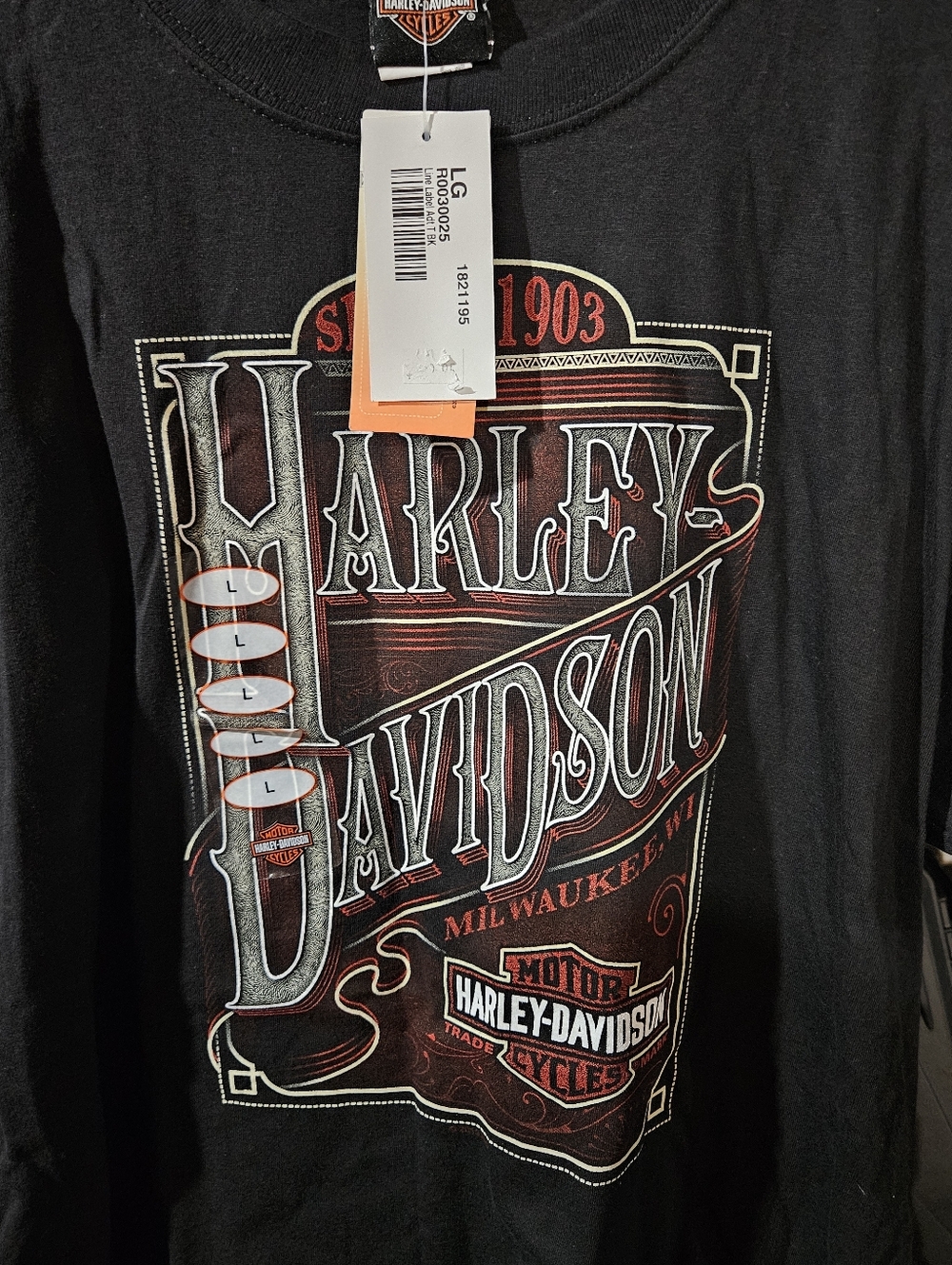 Louisville Harley-Davidson Black Short Sleeve Tee with Red and White Logo